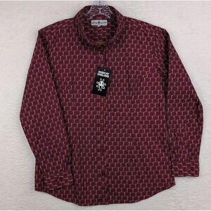 NWT MADCAP ENGLAND Retro Pattern Fitted Button Down Shirt‎ UK Size 18